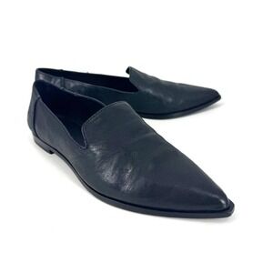 Frye Black Leather Pointed Toe Flats